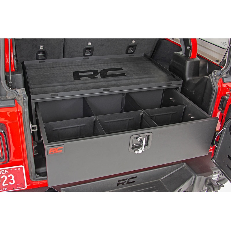 Storage Box | Metal | Slide Out Lockable Drawer | Jeep Wrangler JL/Wrangler Unlimited (18-24)