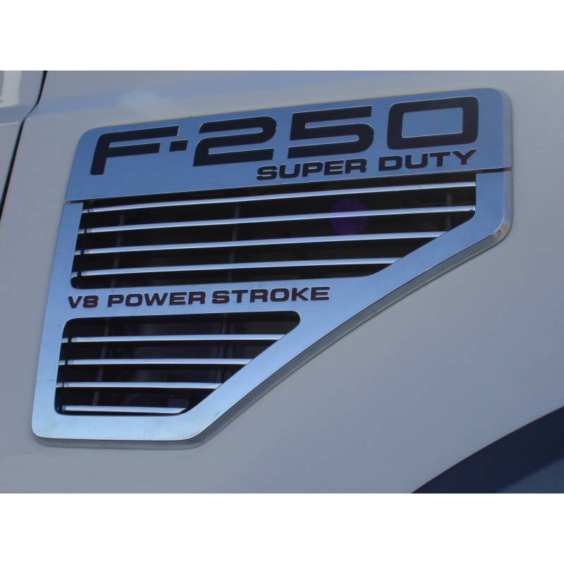 T-REX Grilles 20564 Polished Aluminum Horizontal Side Vent Fits 2008-2010 Ford F-250 F-350 F-450 F-550