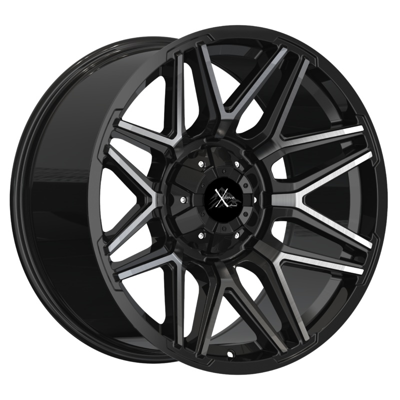 Xdrive Offroad 22X10 X002 Offroad Wheels 6X135/139.7 PCD -25mm Offset Gloss Black Brushed Tint Rims