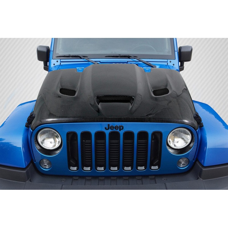 CARBON CREATIONS 2007-2018 Jeep Wrangler DriTech Hellcat Look Carbon Fiber Hood