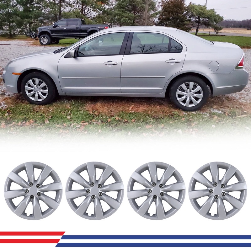 WINJET 16′ Hubcaps Wheel Rims Cover for 2009-2019 TOYOTA COROLLA/2009-2014 TOYOTA MATRIX – Sliver (With Decorative Screws)
