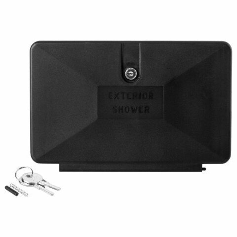 Dura Faucet DF-SA170D-BK RV Weatherproof Replacement Door Brand Exterior Shower Box Kit – Lockable (Black) – Only Works Branded Shower Box Kits