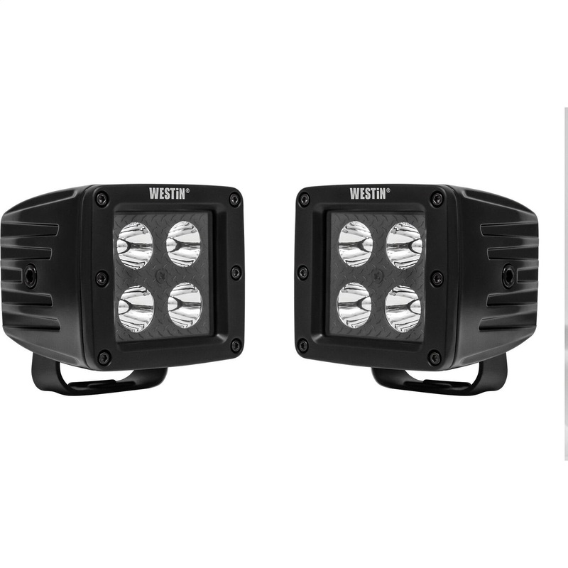 Westin 09-12205A-PR HyperQ B-Force LED Auxiliary Lights Spot Beam 3.2×3 in. 5W (Set of 2)