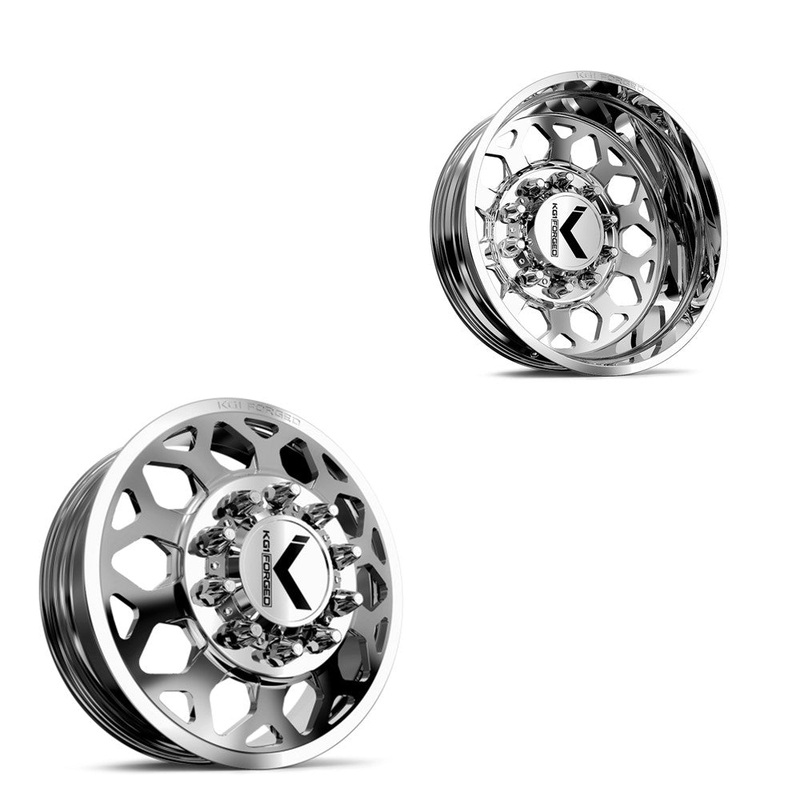 24×8.25 KG1 Forged KD006 Blitz Polished 99-04 FORD DUALLY Wheels 8×170 Set of 6 (Lug Nuts/Adapters Included) Fits UP to 13.50 tire
