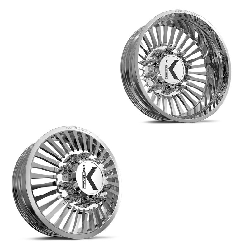 26×8.25 KG1 Forged KD051 Vegas-D Polished FORD F-450/F-550 DODGE 4500/5500 DUALLY Wheels 10×225 Set of 6 Fits UP to 12.50 tire