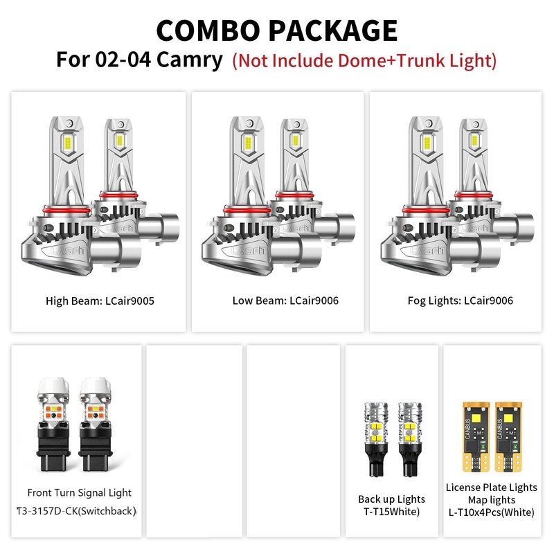 Fit for Toyota Camry 2002-2006 LED Bulbs Exterior Interior Light Bulbs Plug n Play