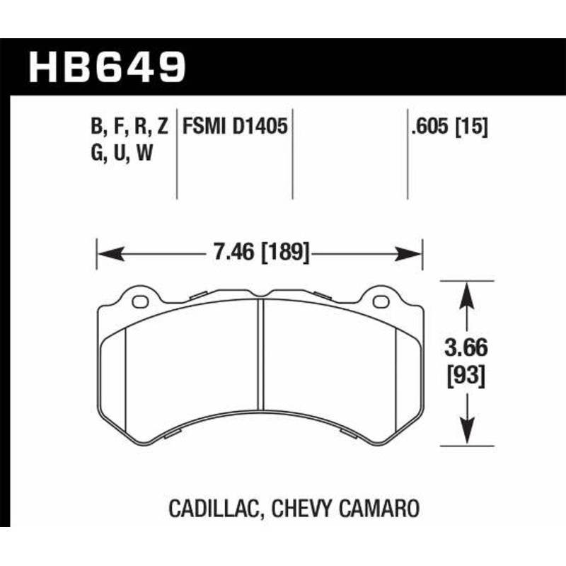 Hawk Performance HB649B.605 HPS 5.0 Disc Brake Pad