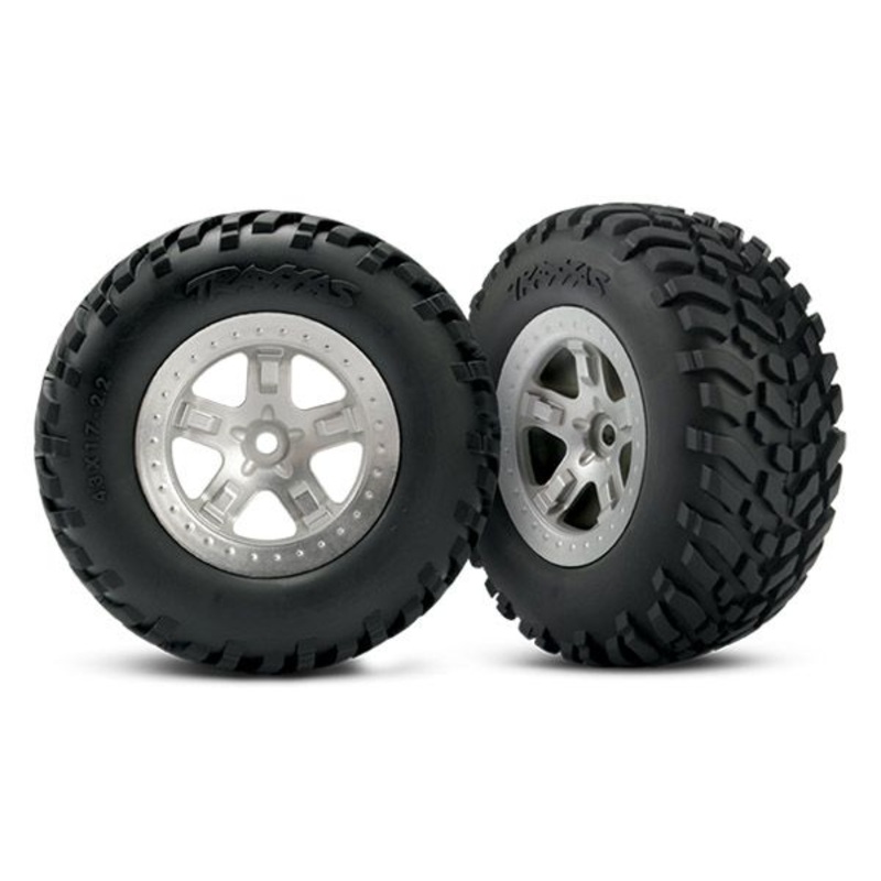 Traxxas wheels, jato twin-spoke 2.8″ (chrome) (front) (2)