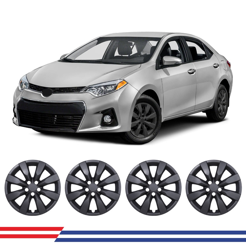 WINJET 16′ Hubcaps Wheel Rims Cover for 2009-2019 TOYOTA COROLLA/2009-2014 TOYOTA MATRIX – Matte Black