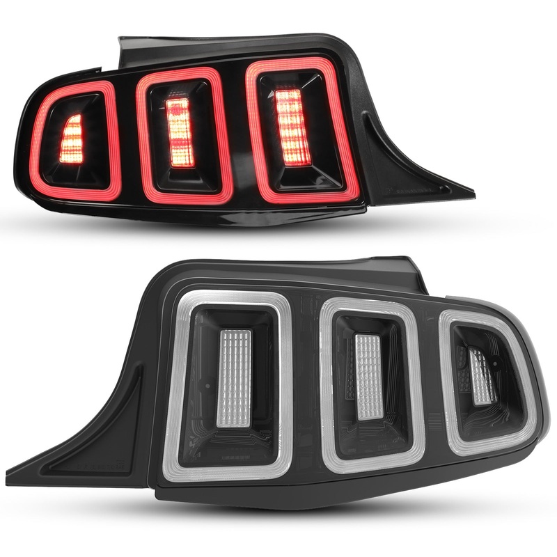 For 2010-2014 Ford Mustang LED Taillight – Glossy Black / Smoke