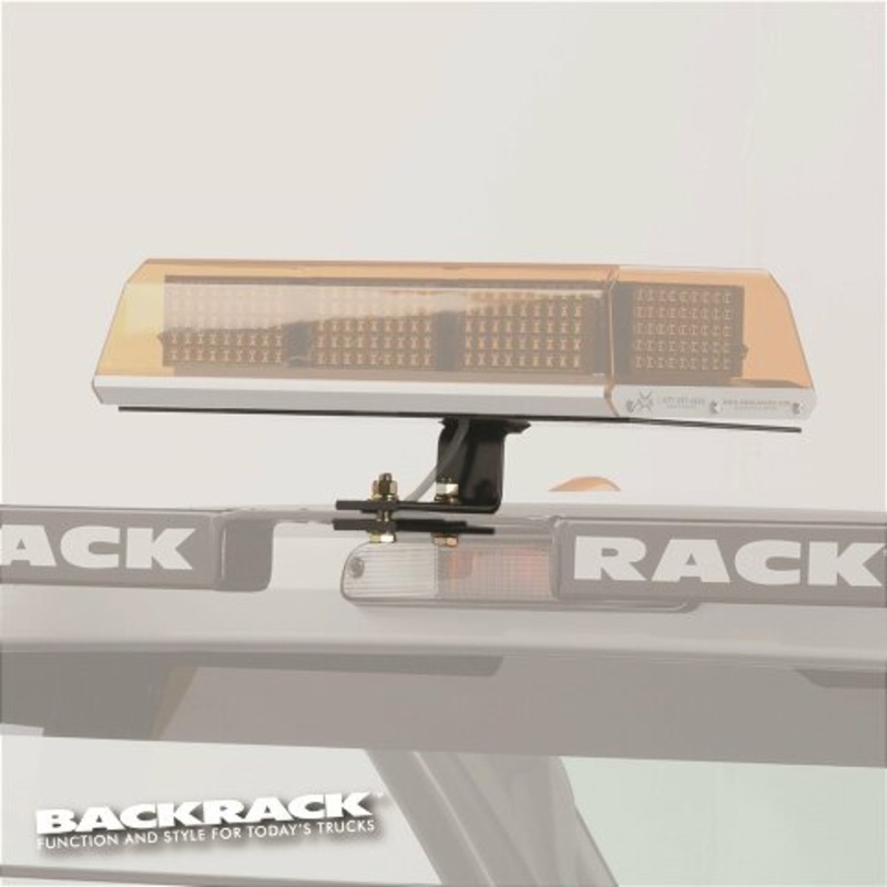RealTruck Backrack Light Bracket, 16X7 Base | Rectangle, Center Mount, Black | 91002REC | Universal w/Backrack Frame’s