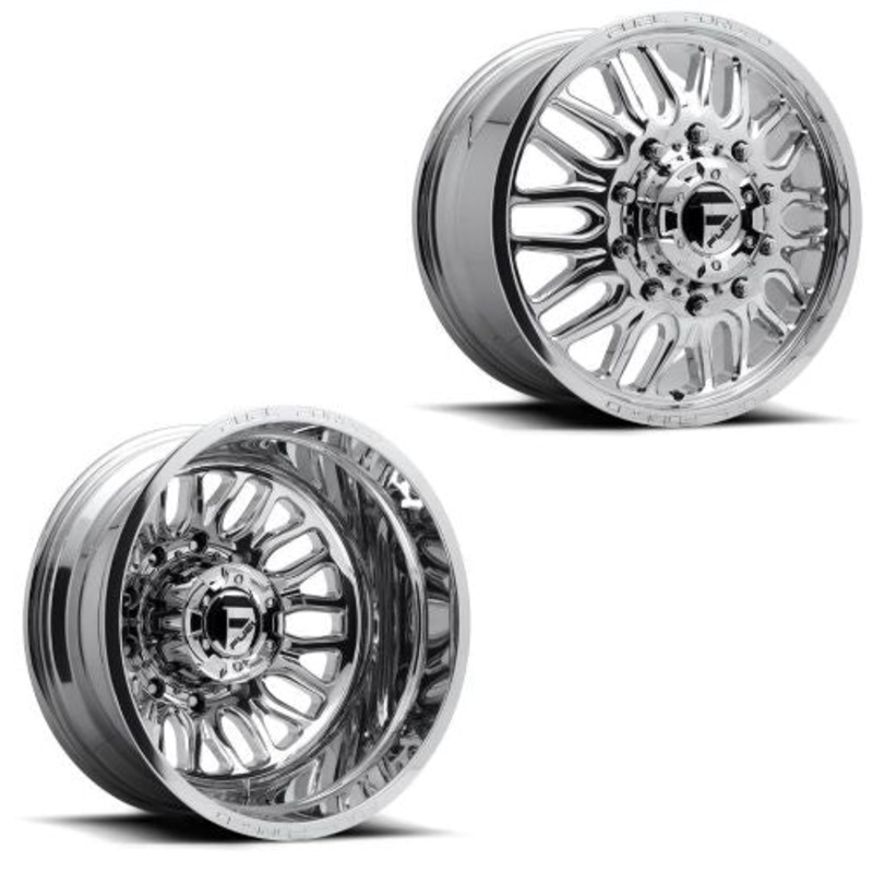 20×8.25 FF66D Fuel Forged Polished FORD F-450/F-550 DODGE 4500/5500 DUALLY Wheels 10×225 Set of 6 (Fits UP to 12.50 tire)