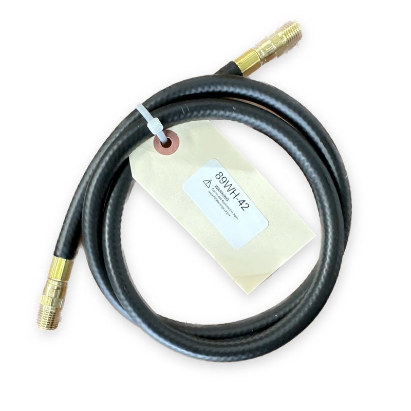 Haltec Nitrogen Regulator Hose – 42-inch Straight Black Hose with Brass Connector Fittings