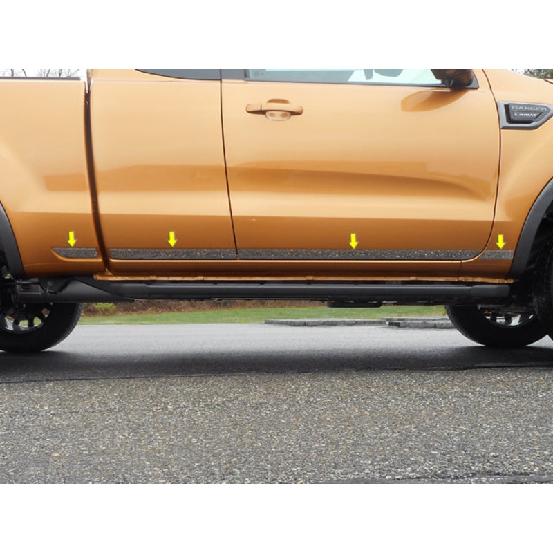 Ford Ranger 2019-2023, 4-door, , Super Cab (8pc Stainless Steel Body Side Molding Accent) AT59348 QAA