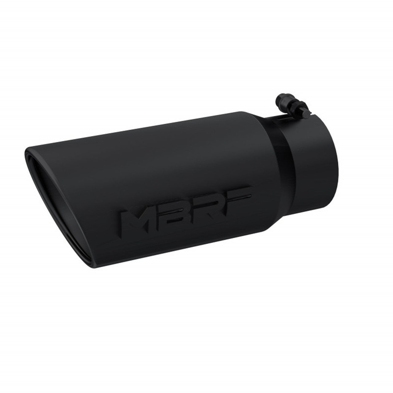 MBRP Tip, 5″ O.D. Angled Rolled End 4″ inlet 12″ length – Black Coated