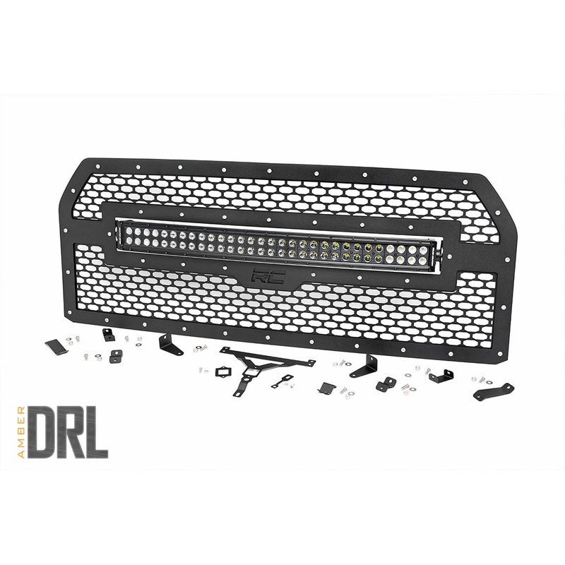 Mesh Grille | 30″ Dual Row LED | Black | Amber DRL | Ford F-150 (15-17)