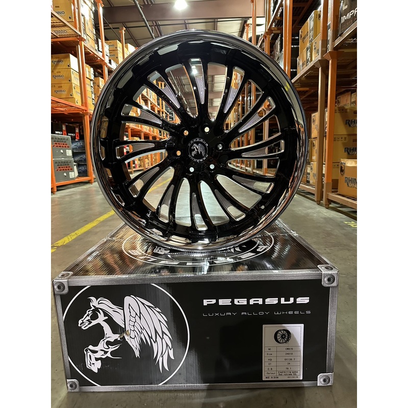 SET OF 2 PEGASUS 24×10 + 2 PEGASUS 24×9 STAGGERED STREET 6X139.7 BLACK MILLED