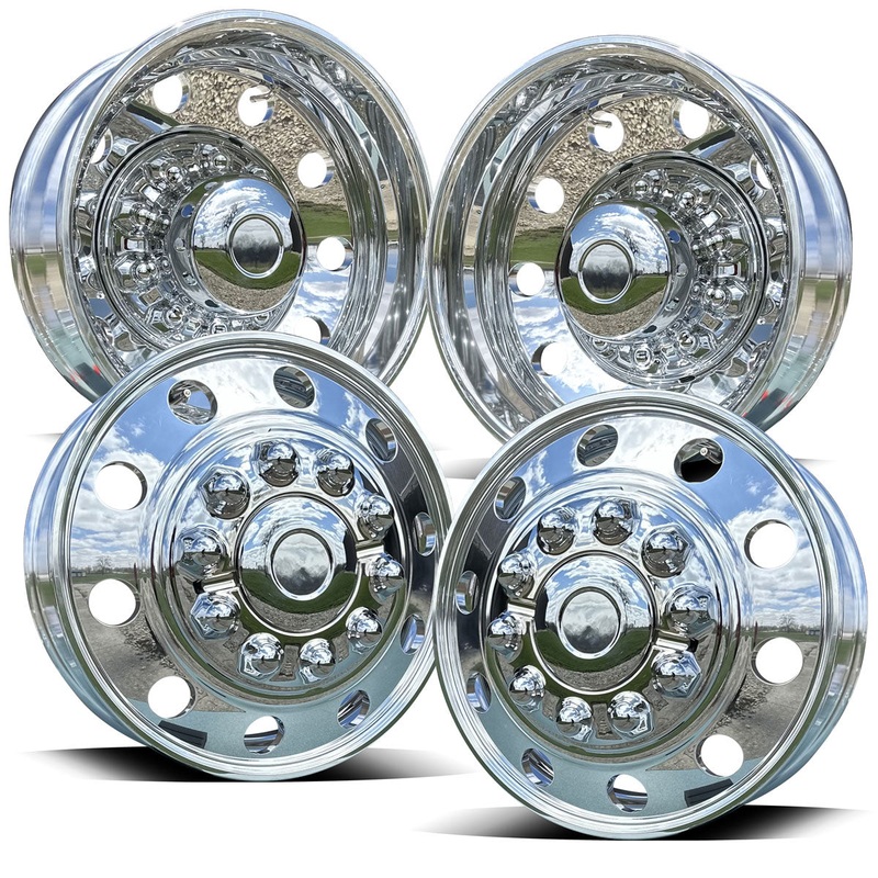 19.5×6.00 Northstar Mirror Polished Both Sides 10 Vent Hole Ram 4500/5500 (2008-2011) 4 Wheel Kit