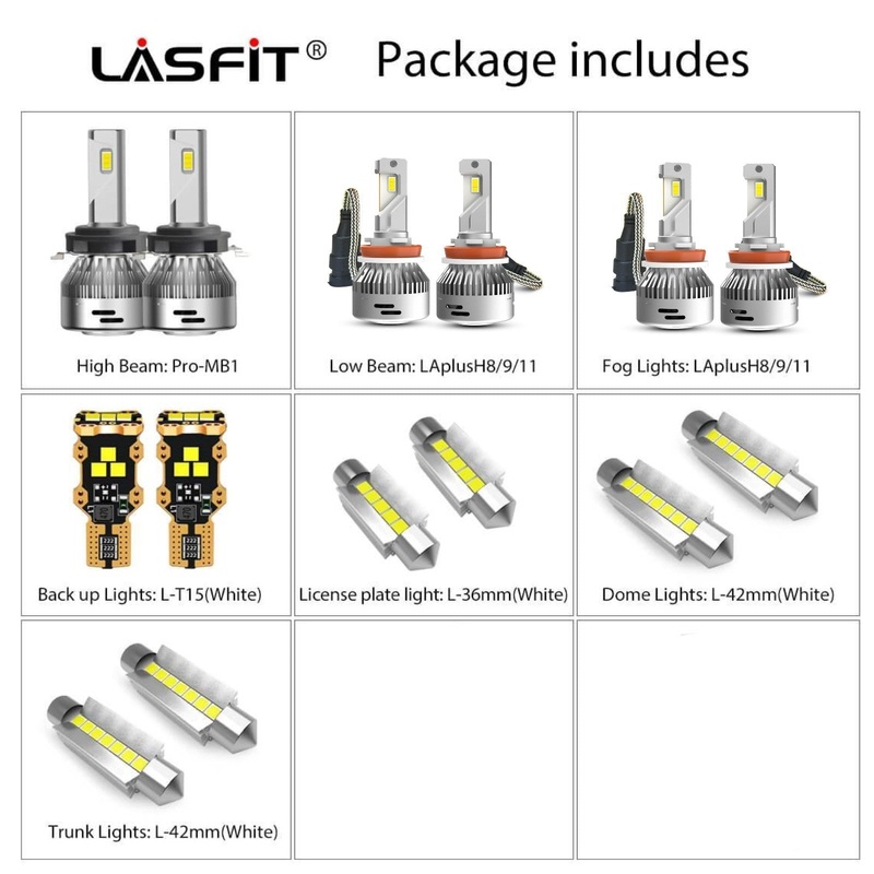 Fit for 2007-2011 Ford Fusion Custom H7 LED Bulbs Exterior Interior Light Plug and Play