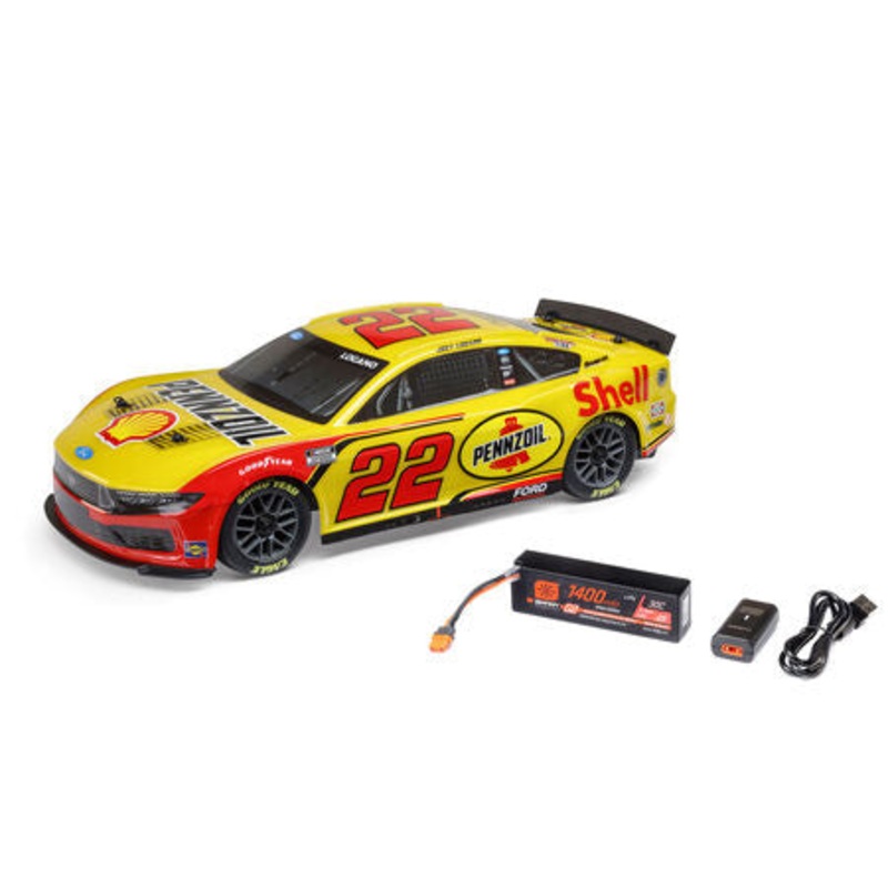 Losi NASCAR AWD RC Racecar, Joey Logano No. 22 Shell 2025 Ford Mustang