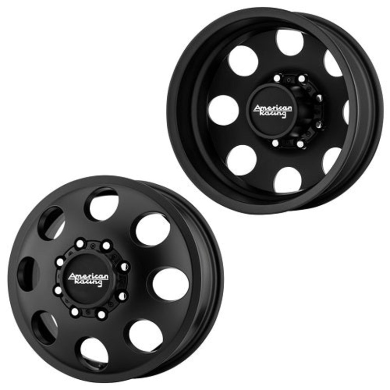 16×6 American Racing AR204 Baja Black 99-04 FORD DUALLY Wheels 8×170 Set of 4 (Fits Stock Tire Sizing)