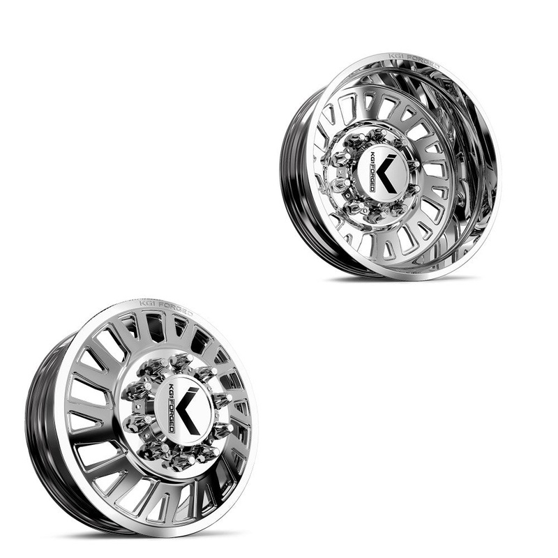 22×8.25 KG1 Forged KD001 Master Polished 05-UP FORD Wheels 8×200 Set of 6 (Lug Nuts/Adapters Included) Fits UP to 13.50 tire