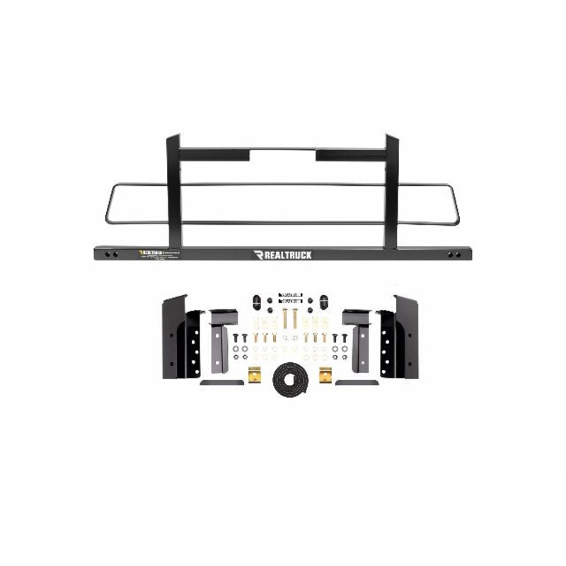 RealTruck Backrack Hardware Kit Compatible with use w/Wide-Top Tonneau, Black, No Drill | 50327 | Compatible with Toyota Tacoma;  Toyota Tacoma w/Utility Track System 2005-2015
