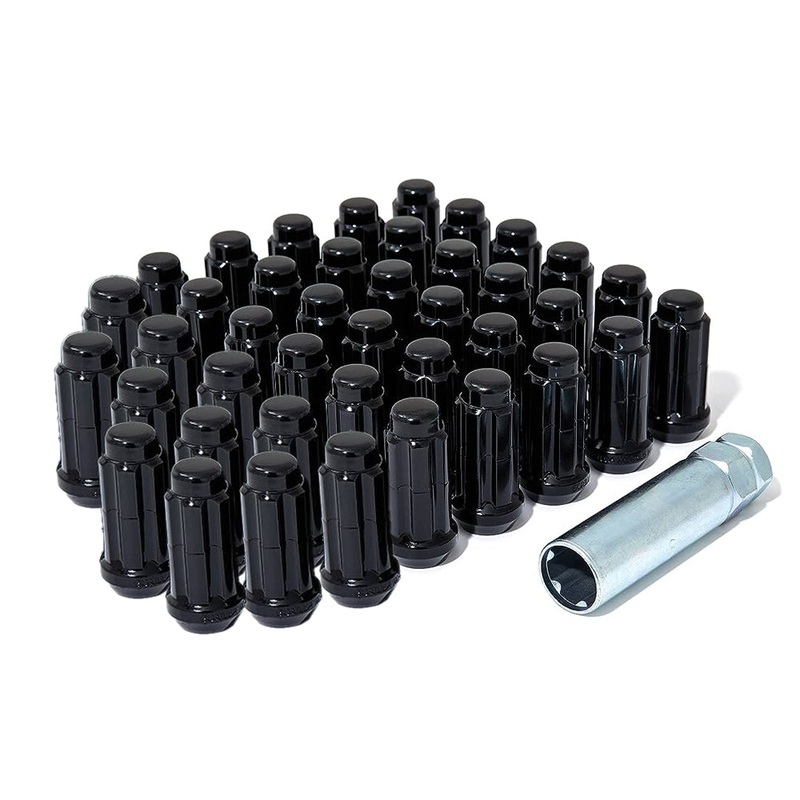 14×1.5 Gorilla Automotive Black Spline 40 Lug Kit with Key