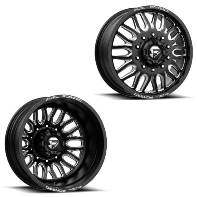 20×8.25 FF66D Fuel Forged Matte Blk Mil FORD F-450/F-550 DODGE 4500/5500 DUALLY Wheels 10×225 Set of 6 (Fits UP to 12.50 tire)