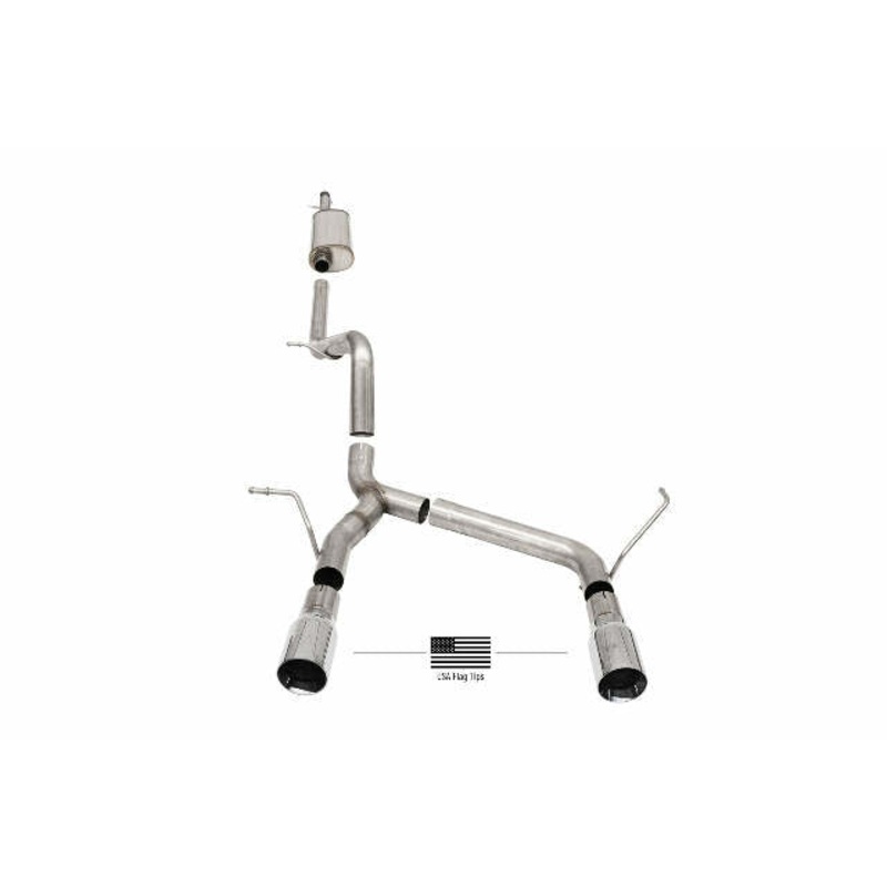 Corsa Performance 21122USA Sport Cat-Back Exhaust System Fits Wrangler (JK)