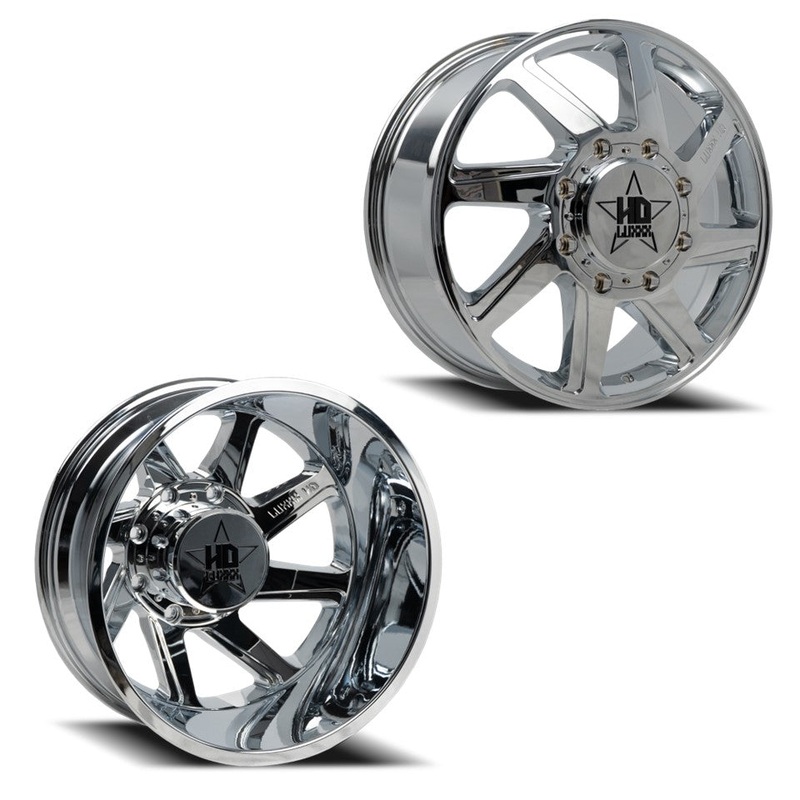 20×8.25 Luxxx LHD14 Chrome 11-UP GM DUALLY Wheels 8×210 Set of 6 (Fits up to 12.50 Tire)