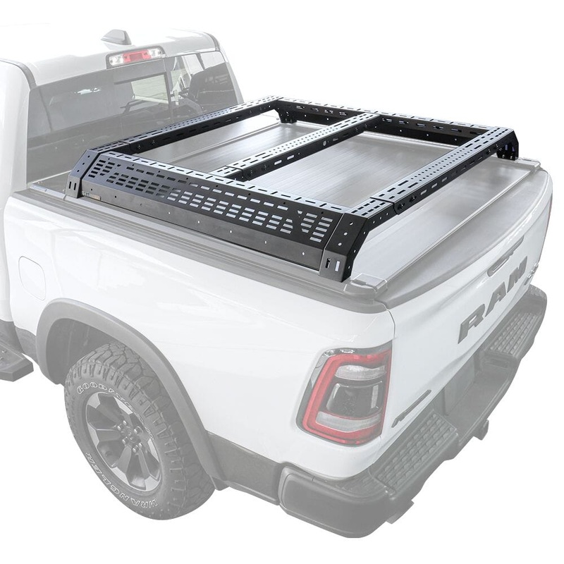 Bed Racks I SYNETICUSA R5 Stainless Steel Low Profile Back Rack (Fits 5’5″ – 6’8″ Truck Bed Models)