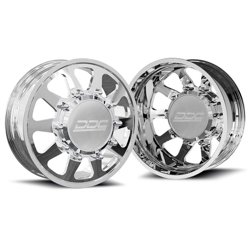 20×8.25 DDC The Ten Polished PRE-11 GM PRE-19 DODGE PRE-99 FORD FORGED DUALLY Wheels 8×6.5 Set of 6 (Lowered Fitment – Lug Nuts AND Billet Lug Covers Included)