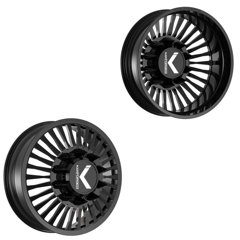 26×8.25 KG1 Forged KD051 Vegas-D Gloss Black 19-UP DODGE DUALLY Wheels 8×200 Set of 6 (Lug Nuts/Adapters Included) Fits UP to 13.50 tire