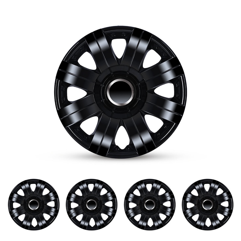 WINJET 14 inch Hubcaps Wheel Covers 5056 – Black Lacquer