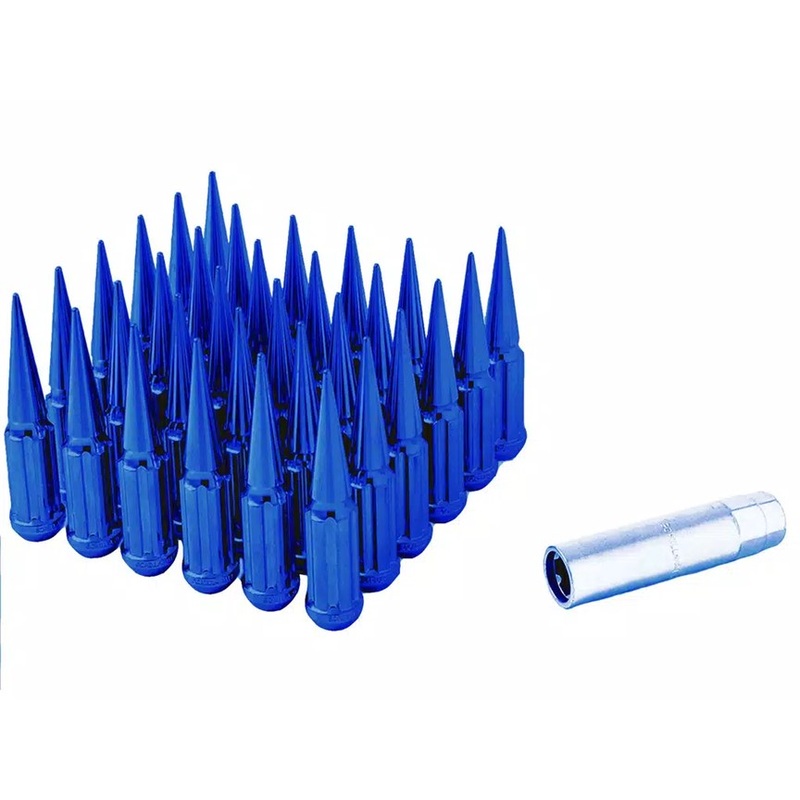 14×1.5 Gorilla Automotive Blue Spike 32 Lug Kit With Key