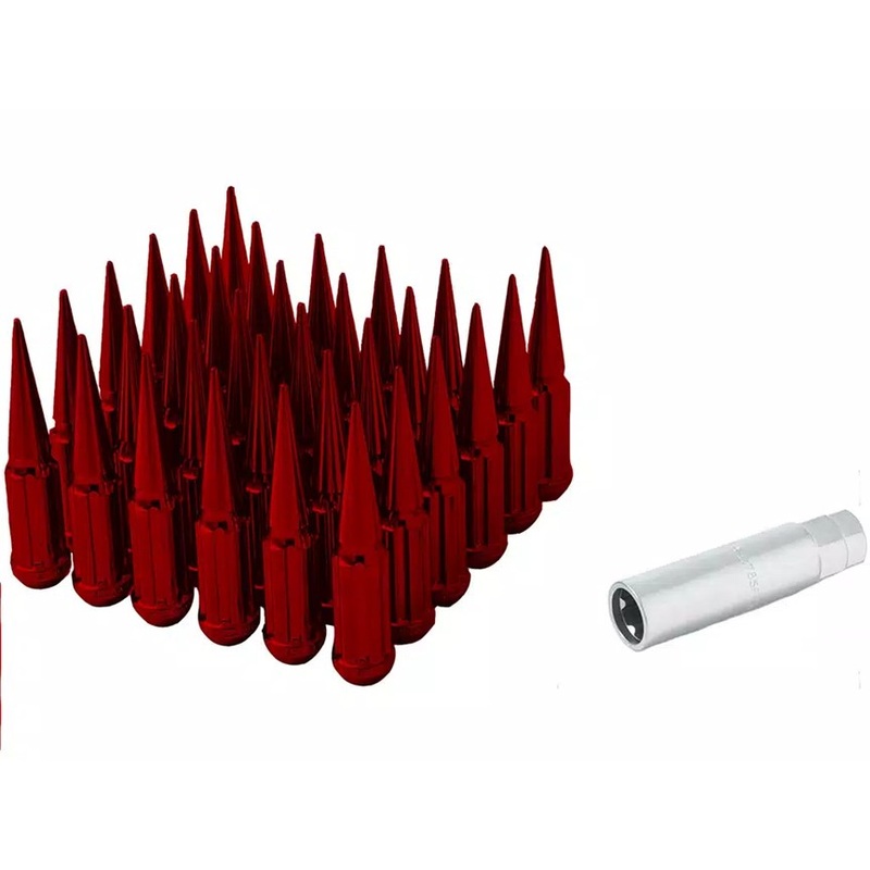 14×1.5 Gorilla Automotive Red Spike 64 Lug Kit With Key