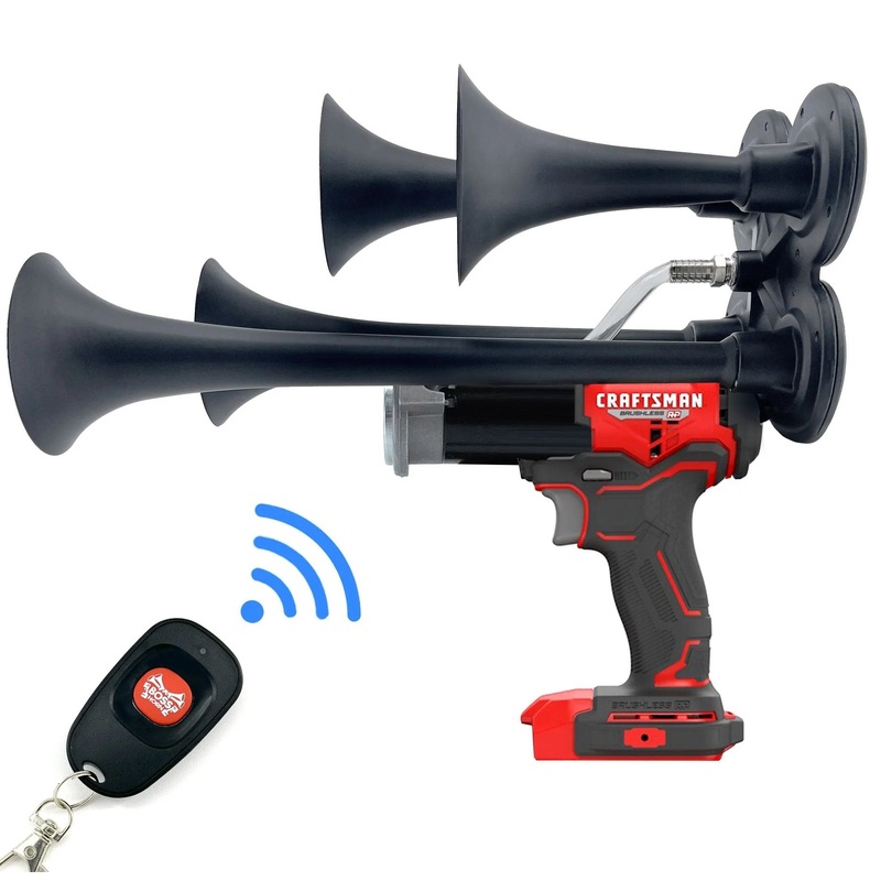 BossHorn Craftsman Train Horn Gun: Quad Impact Air Horn
