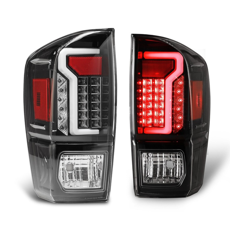For 2016-2023 Toyota Tacoma LED Tail Light- Glossy Black / Clear