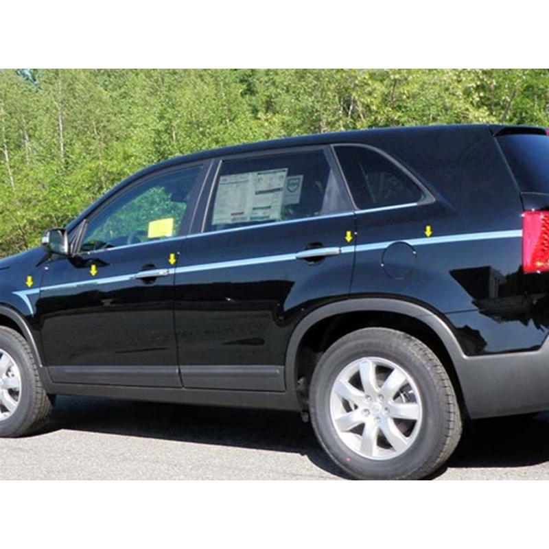 Kia Sorento 2011-2015, 4-door, SUV (12pc Stainless Steel Body Side Molding Accent) AT11820 QAA