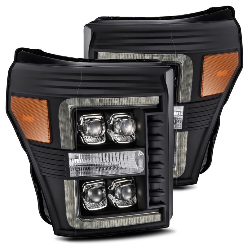 ALPHAREX 2011-2016 Ford Super Duty NOVA-Series LED Projector Headlights Black