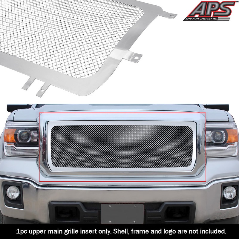 APS GR07GEI73T Main Upper Mesh Grille Fits 2014-2015 GMC Sierra 1500