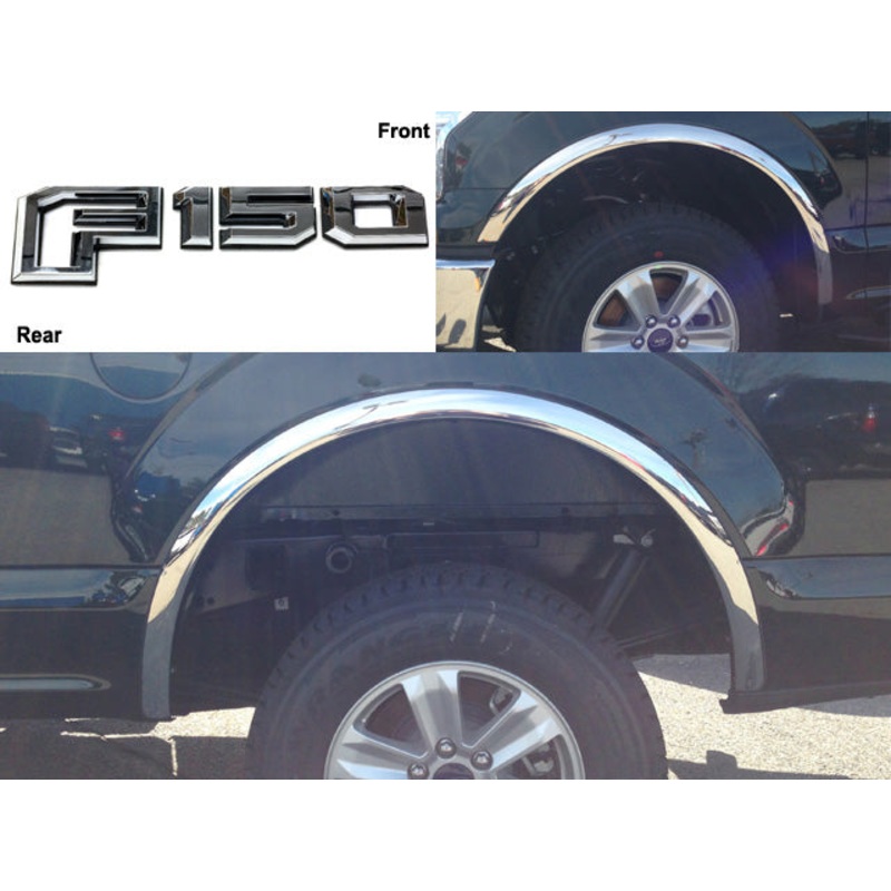 Stainless Steel Fender Trim 4Pc For 2015-2017 Ford F-150