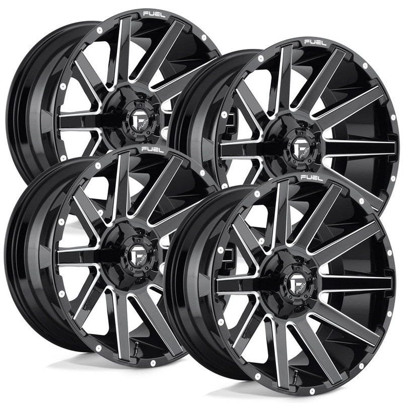 Fuel Contra D615 Gloss Black Aluminum Ford SRW Wheel Kit (8×170)