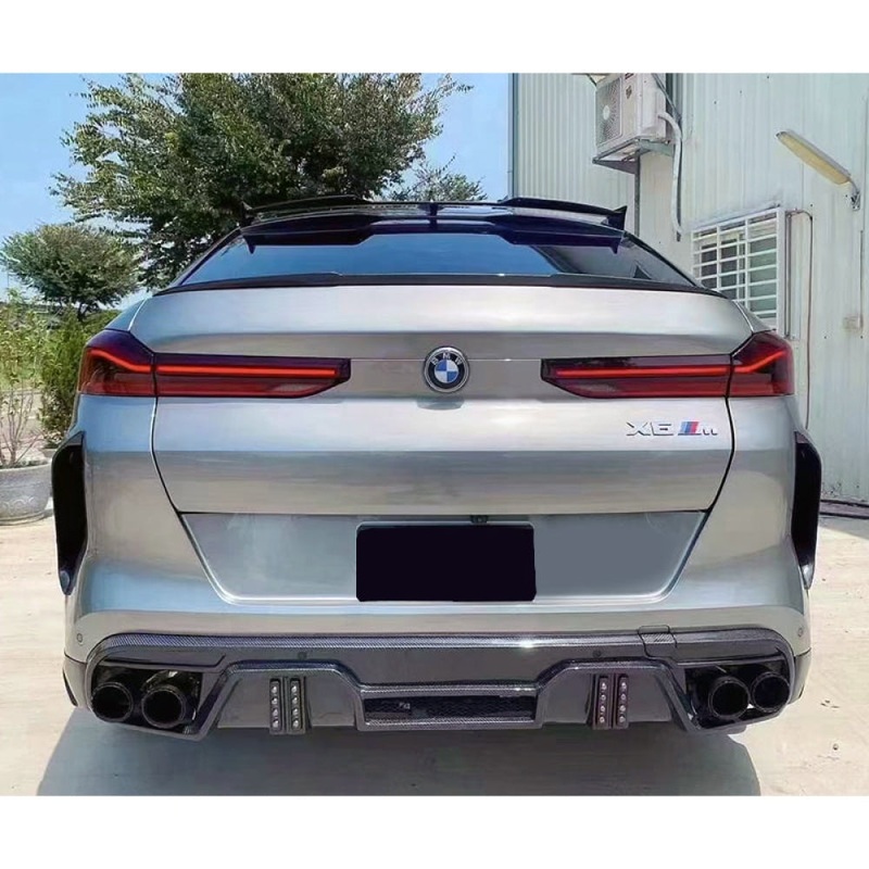 2019-2023 BMW X6M Carbon Fiber LD Style Rear Diffuser with LED Lights | F96