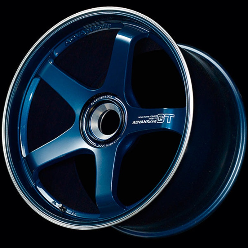 Advan Racing – Advan GT Wheel for Porsche – 20×9.0 / Offset +49 / Center Lock (Racing Titanium Blue & Ring)