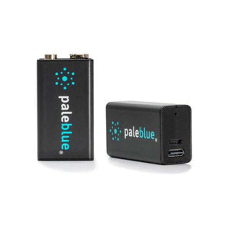 Pale Blue Lithium Ion Rechargeable 9V Batteries 2pk/travel Case