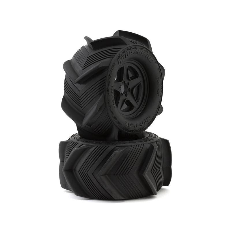 UpGrade RC Snow Plow 2.8″ Pre-Mounted Sand/Snow Tires w/5-Star Wheels (2)