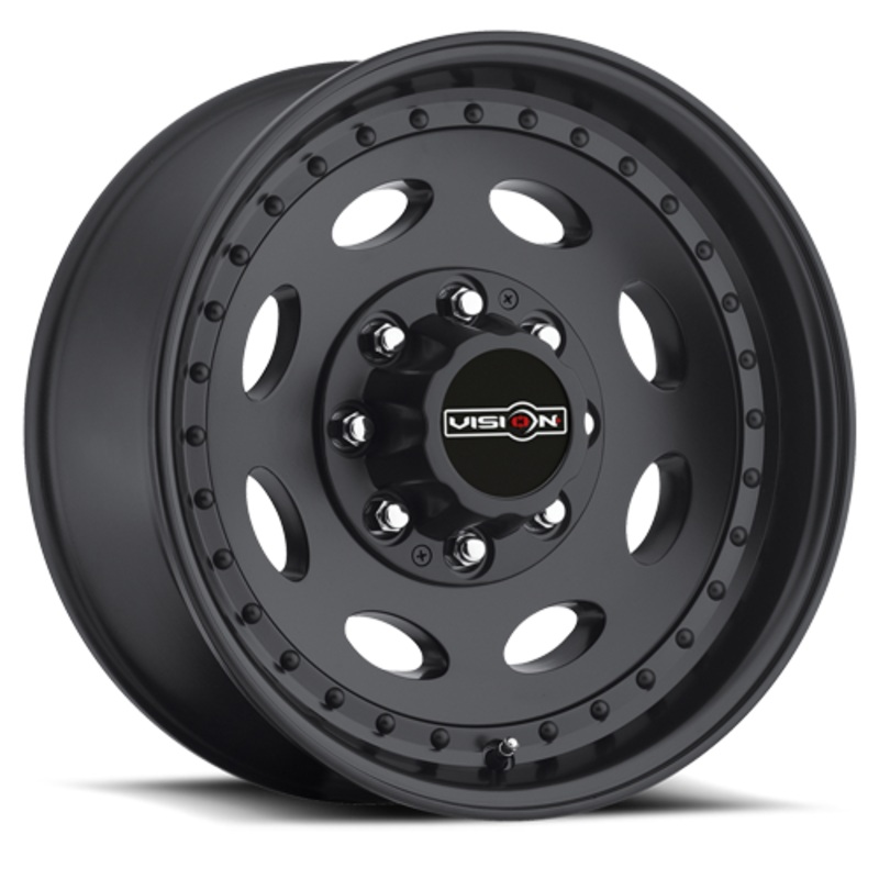 19.5×7.5 Vision Matte Black 8×180 2012-Present Chevy/GM 2500/3500 Single