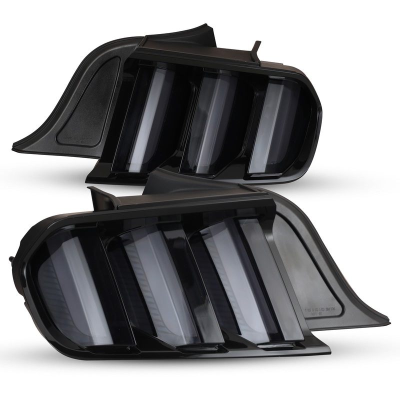 For 2015-2023 Ford Mustang Coupe & Convertible/2016-2020 Ford Mustang Shelby GT350/2020-2023 Ford Mustang Shelby GT500 Sequential LED Tail Light – Glossy Black / Smoke